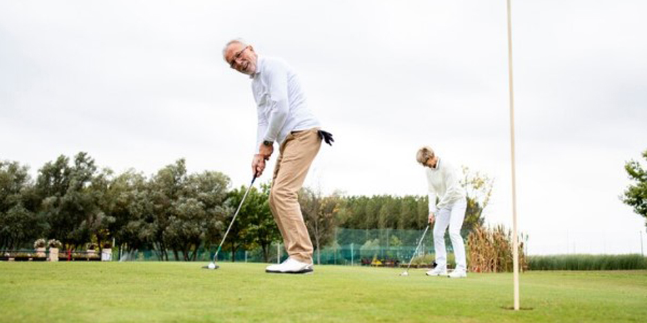 Senior Playing Golf